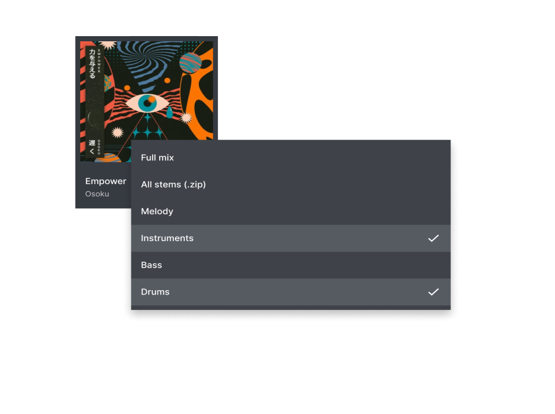Epidemic Sound stems feature